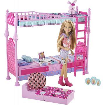 Hermanas Barbie Tiempo de dormir! Cama para 3