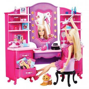 Muñeca y tocador Barbie