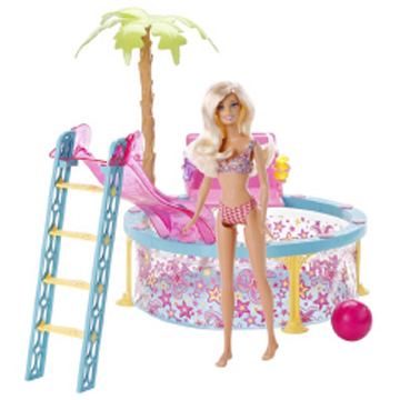 Set de regalo muñeca Barbie y piscina Glam