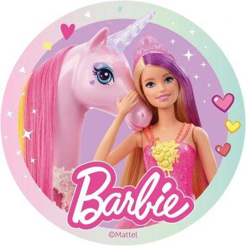 Dekora - Decoracion Tartas de Cumpleaños Infantiles en Disco de Oblea de Barbie