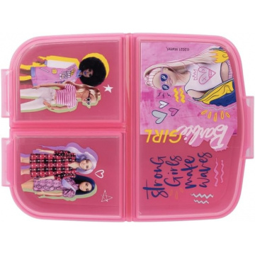 Bunchy Fiambrera prémium con 3 compartimentos, fiambrera Barbie Bento para niños, ideal para la escuela, la guardería o el tiempo libre