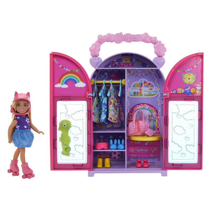 Set de juegos con muñeca Chelsea Barbie & Closet con ropa y accesorios