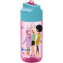 TataWay in viaggio si cresce Barbie botella de agua infantil de plástico rosa 540 ml con pajita que evita fugas