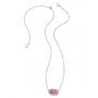 Barbie™ x Kendra Scott Plata Elisa Satellite Collar reversible en cristal rosa iridiscente brillante