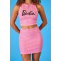 Conjunto de top corto y minifalda de Barbie