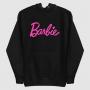 Barbie Script Logo Unisex Crew sudadera con capucha negra