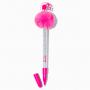Bolígrafo con pompón rosa y plateado de Barbie™