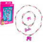 Luv Her Girls Juego de joyería – Caja de joyería de juguete de 3 piezas con collar de cuentas, pulsera y anillo