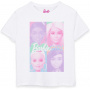 Barbie Girls Color Block Portrait Camiseta Blanca de Manga Corta