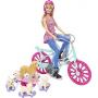 Paseo den bicicleta con cachorros Barbie