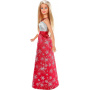 Muñeca Barbie navideña con vestido de copo de nieve (rubia)