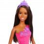 Muñeca Princesa Barbie Dreamtopia - morena, vestida con una falda morada reluciente y una tiara a juego