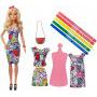 Muñeca y vestidos Barbie Crayola Moda mil colores