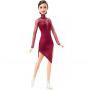 Muñeca Barbie Shero Tessa Virtue, con traje rojo de patinaje artístico y patines de hielo