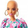 Muñecas Barbie Fashionistas #150 con un aspecto sin cabello y vestido floral