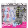 Barbie Pack de moda para muñecas Barbie y Ken estampado de cuadros