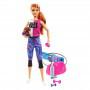 Barbie Fitness Doll, Red-Haired, with Puppy and 9 Accessories