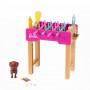 ​Mini juego de Barbie con mascota, accesorios y mesa de futbolín funcional, tema de noche de juegos