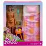 ​Barbie Doll and Bedroom Playset, Indoor Furniture Playset with Barbie Doll (11.5-inch Brunette) Wearing Pajamas and Accessories