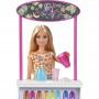 Juego de barra de batidos Barbie, muñeca Barbie rubia, barra de batidos y 10 accesorios