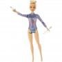 Muñeca Barbie gimnasta rítmica rubia (30,40 cm), leotardo y accesorios