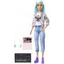 Muñeca Barbie Music Producer (30 cm), pelo azul colorido, ropa y accesorios de moda, 3 años en adelante