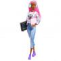 Muñeca Barbie Music Producer (30 cm), cabello rosado colorido, ropa y accesorios de moda
