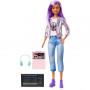 Muñeca Barbie Music Producer (30 cm), pelo morado de colores, ropa y accesorios de moda