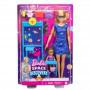 Juego de aula de ciencias con muñeca Barbie y muñeca pequeña de estudiante Barbie Space Discovery