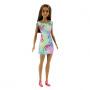 Muñeca Barbie básica con vestido de colores