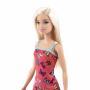 Muñeca Barbie básica con vestido rojo con mariposas