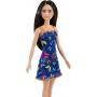 Muñeca Barbie básica con vestido azul con mariposas