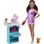 Muñeca Barbie y cocina