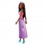 Muñeca Barbie Dreamtopia Royal, morena con falda morada, zapatos y accesorio para el cabello