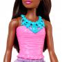 Muñeca Barbie Dreamtopia Royal, morena con falda morada, zapatos y accesorio para el cabello