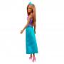 Muñeca Barbie Dreamtopia Royal, morena con falda azul, zapatos y accesorio para el cabello