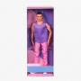 Muñeco Ken Looks, Barbie Looks #15, Cabello negro, blusa morada con pantalones rosas.
