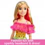 Muñeca Barbie grande, 28 pulgadas de alto, cabello rubio y vestido de arcoíris