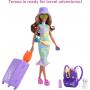 Muñeca Barbie y accesorios, set de viaje con muñeca Teresa, cachorro y más de 10 piezas, incluida maleta de trabajo