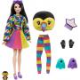 Muñeca Cutie Reveal con disfraz de Tucán de peluche y 10 sorpresas que incluyen cambio de color, Serie Jungla