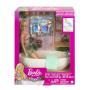 Juego de muñeca Barbie rubia y bañera con jabón de confeti y accesorios