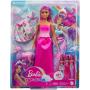 Muñeca Barbie y mascotas de fantasía, muñeca disfrazada, cola de sirena y falda