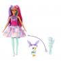 Muñeca Barbie con traje de cuento de hadas y mascota, el glifo, Barbie A Touch Of Magic