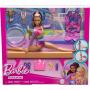 Set Barbie Gimnasta con barra de equilibrio, más de 10 accesorios y función de giro (Morena)