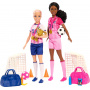 Muñecas Barbie Careers y 15 accesorios, juego de jugador de fútbol Brooklyn” y muñecas rubias de jugadora pequeña, 2 redes, 2 pelotas y más (exclusivo de Amazon)