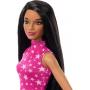 Muñeca Barbie Fashionistas #215 con top rosa con estampado de estrellas y falda iridiscente