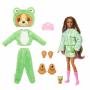 Cachorro de muñeca Barbie Cutie Reveal serie 6 con un disfraz de rana verde de felpa
