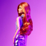 Muñeca Barbie Looks #20 (pelirroja, falda morada, botas hasta la rodilla)