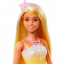 Muñeca Barbie Royal con cabello con mechas brillantes, falda con estampado de mariposas y accesorios