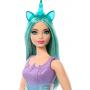 Muñecas Barbie Unicornio con cabello de fantasía, trajes degradados y accesorios de unicornio (Pelo Verde)